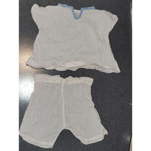 Vintage Toddler Gauze Cotton Set 18 24M White Top Shorts Boho Summer Set
